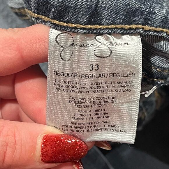 Jessica Simpson Skinny Jeans Kiss Me Jegging Distressed Medium Wash Size 33 - Picture 2 of 11